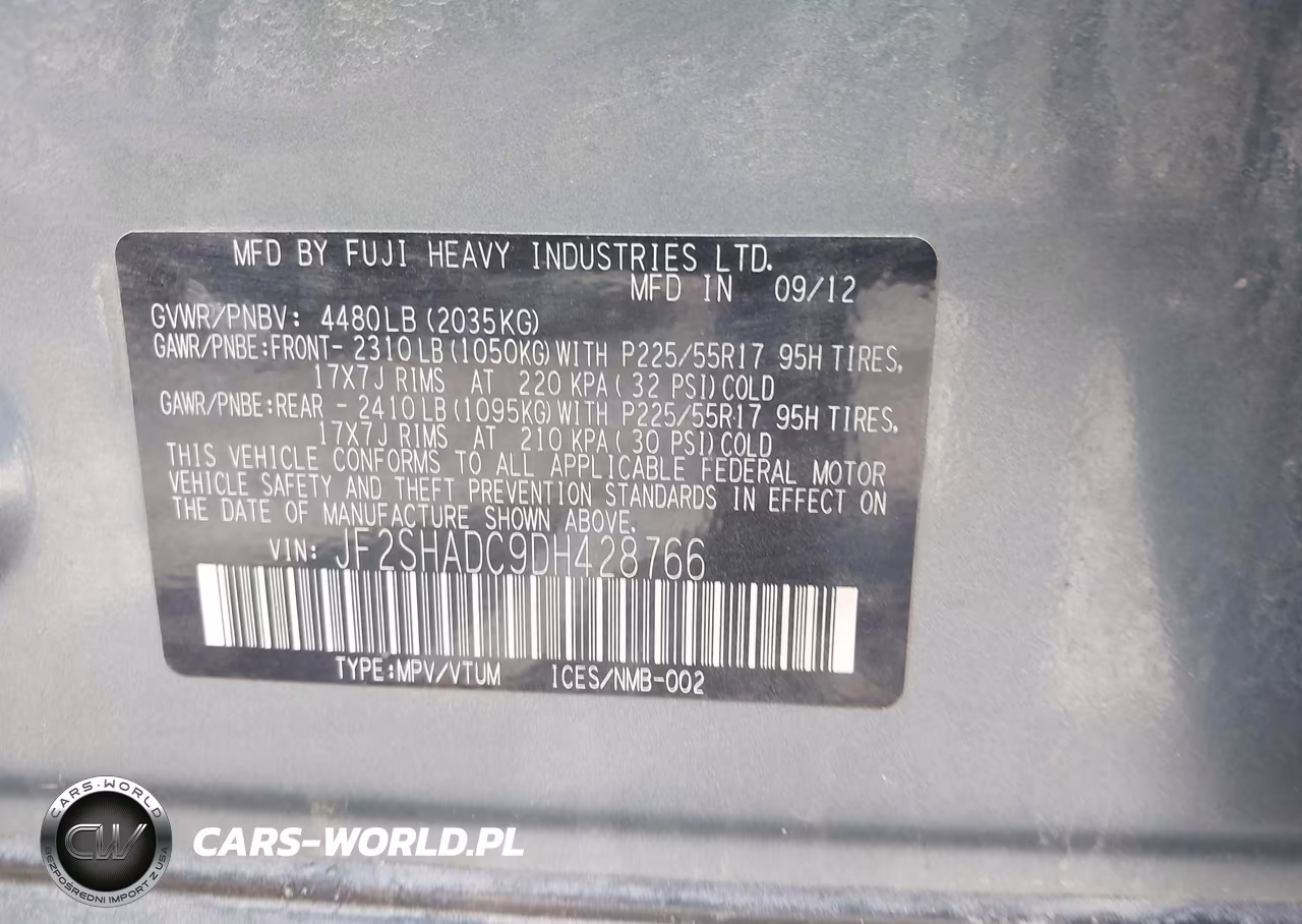2013 Subaru Forester 2.5X Premium VIN:JF2SHADC9DH428766 - 9