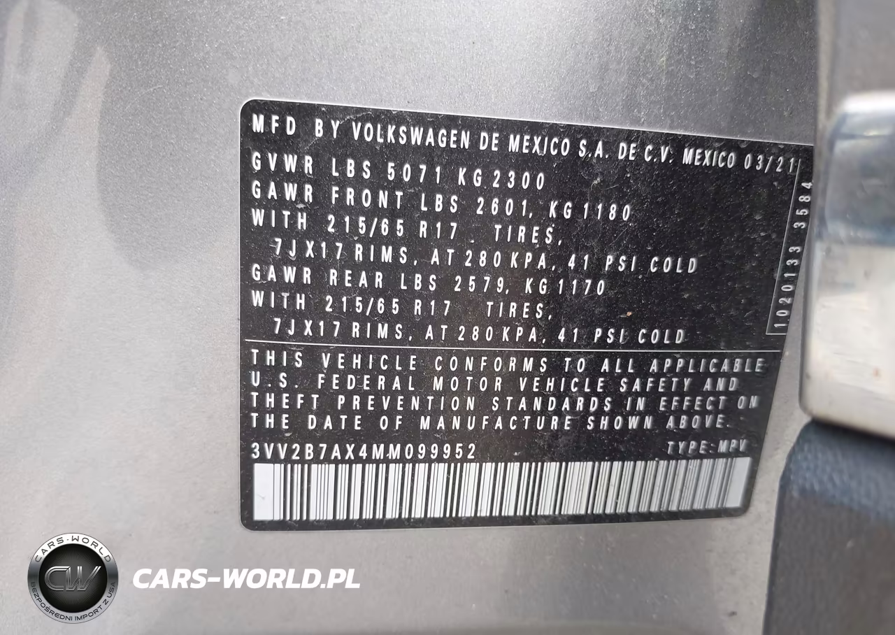 2021 Volkswagen Tiguan 2.0T Se-2.0T Se R-Line Black-2.0T Sel VIN:3VV2B7AX4MM099952 - 9