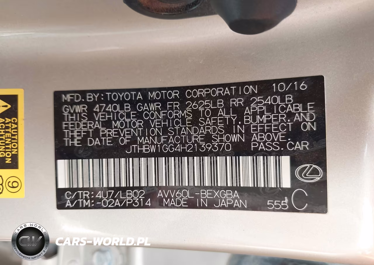 2017 Lexus Es 300H VIN:JTHBW1GG4H2139370 - 9