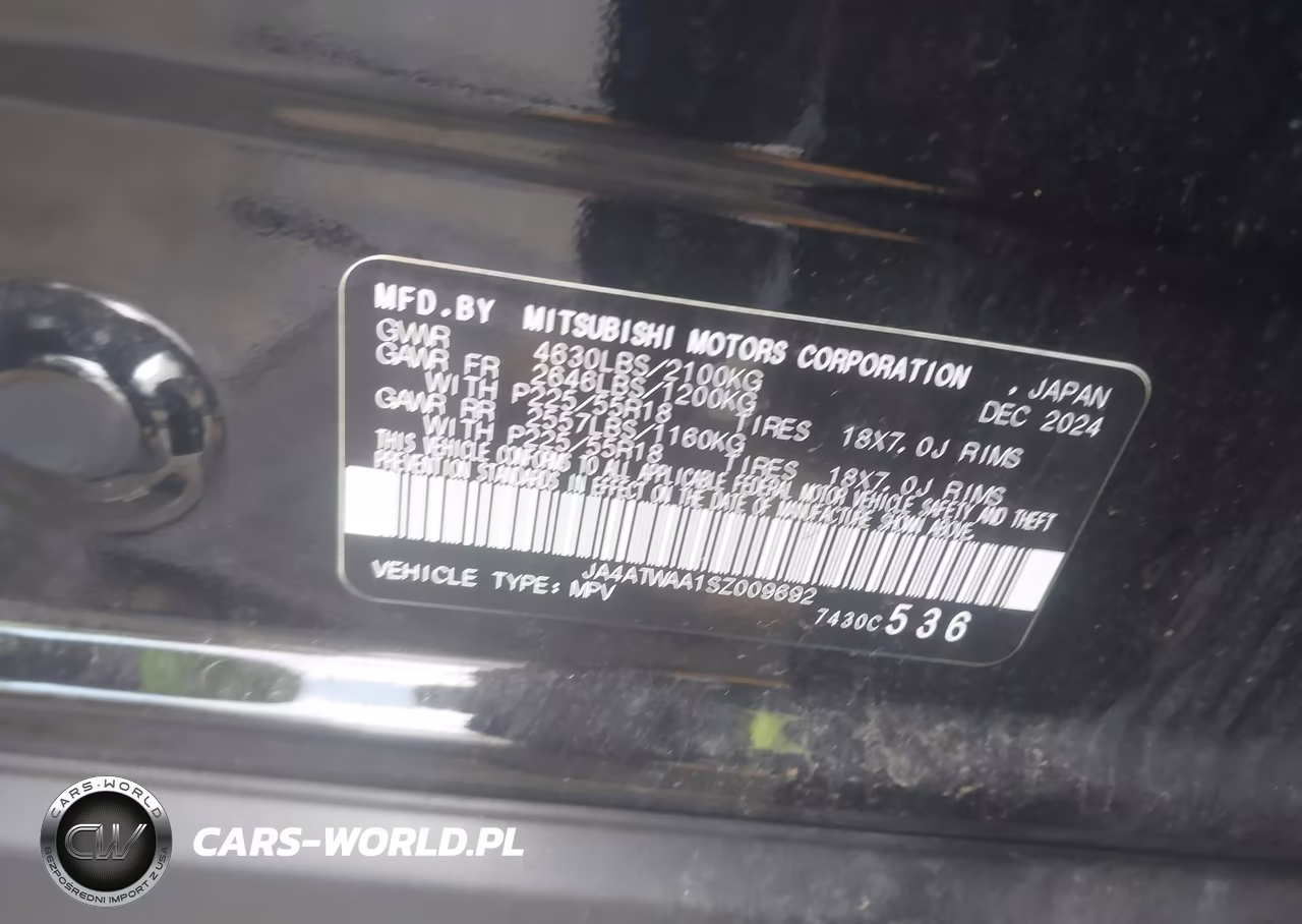 2025 Mitsubishi Eclipse Cross Sel S-Awc VIN:JA4ATWAA1SZ009692 - 9