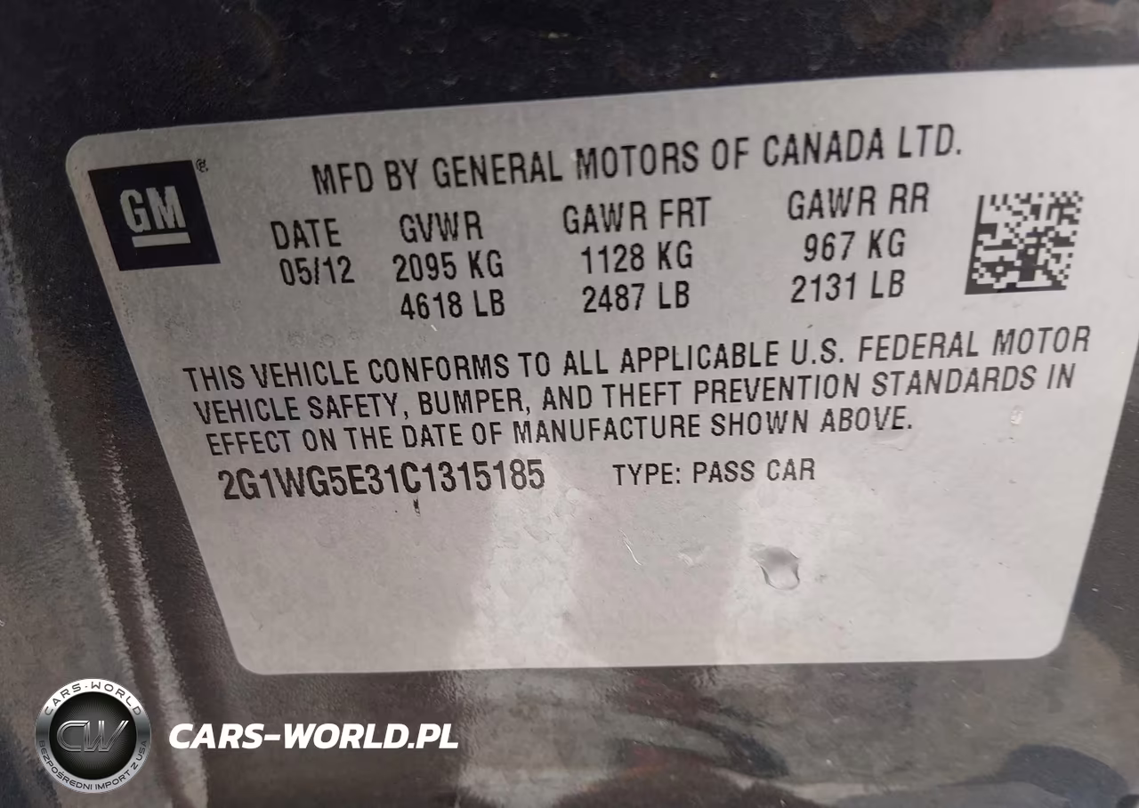 2012 Chevrolet Impala Lt VIN:2G1WG5E31C1315185 - 9