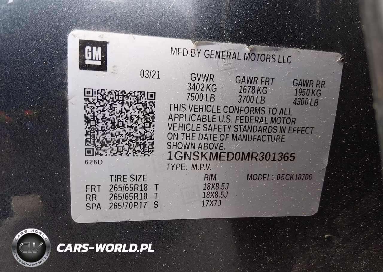2021 Chevrolet Tahoe 4Wd Ls VIN:1GNSKMED0MR301365 - 9