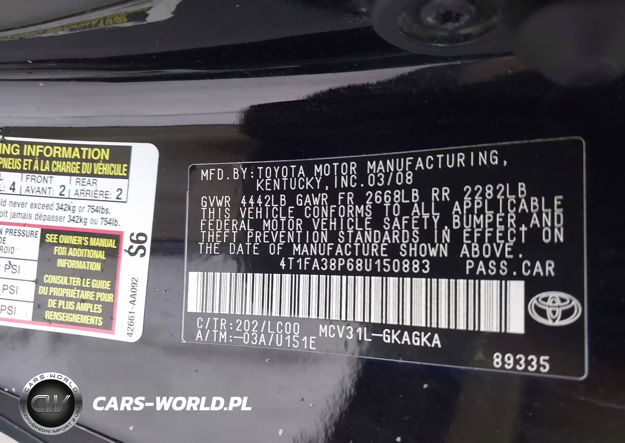 2008 Toyota Camry Solara Sle VIN:4T1FA38P68U150883 - 9
