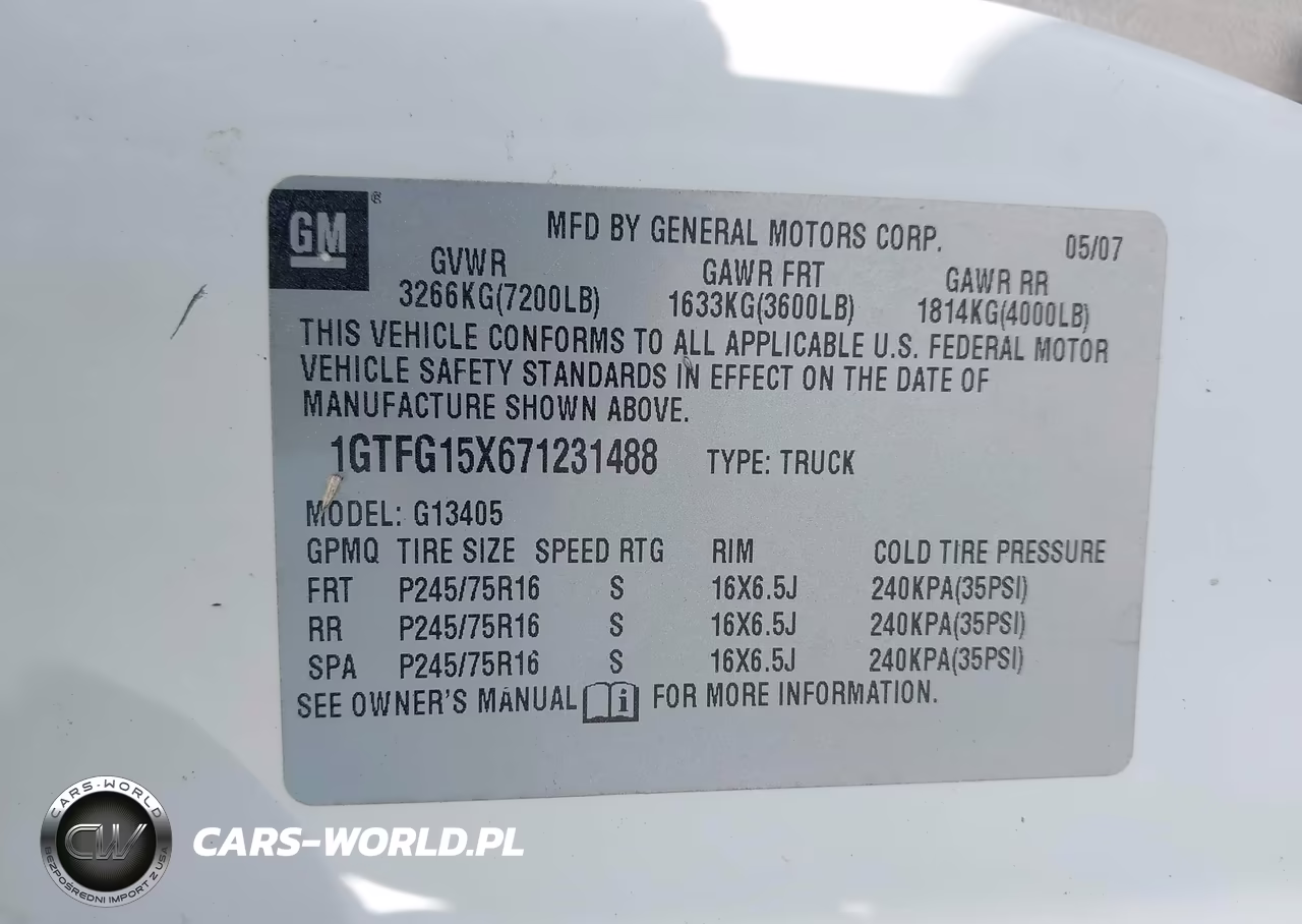 2007 GMC Savana Work Van VIN:1GTFG15X671231488 - 9