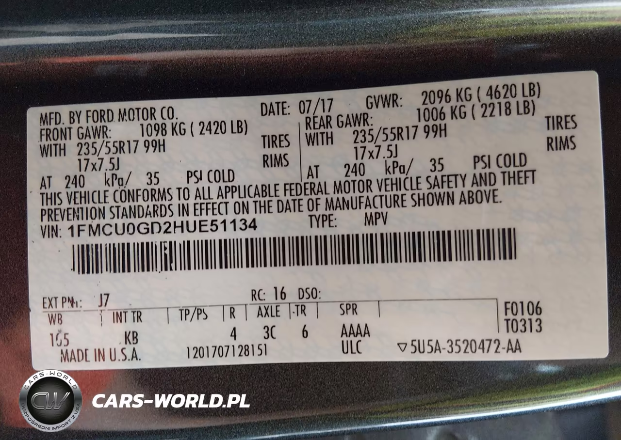 2017 Ford Escape Se VIN:1FMCU0GD2HUE51134 - 9