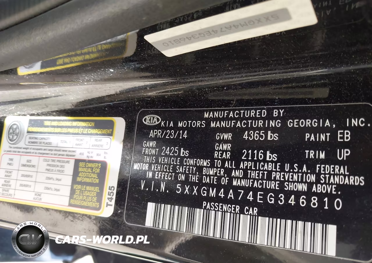 2014 Kia Optima Lx VIN:5XXGM4A74EG346810 - 9