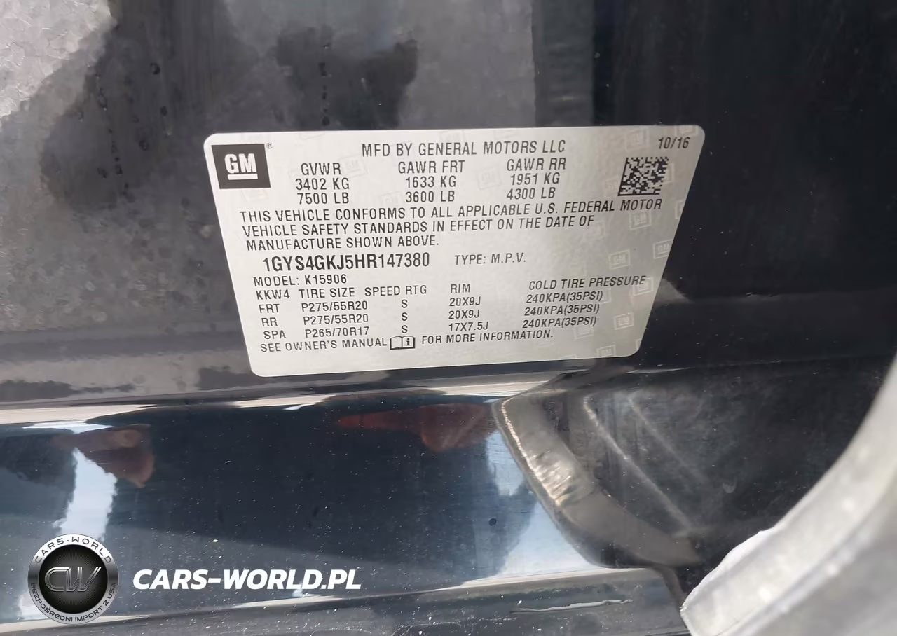 2017 Cadillac Escalade Esv VIN:1GYS4GKJ5HR147380 - 9