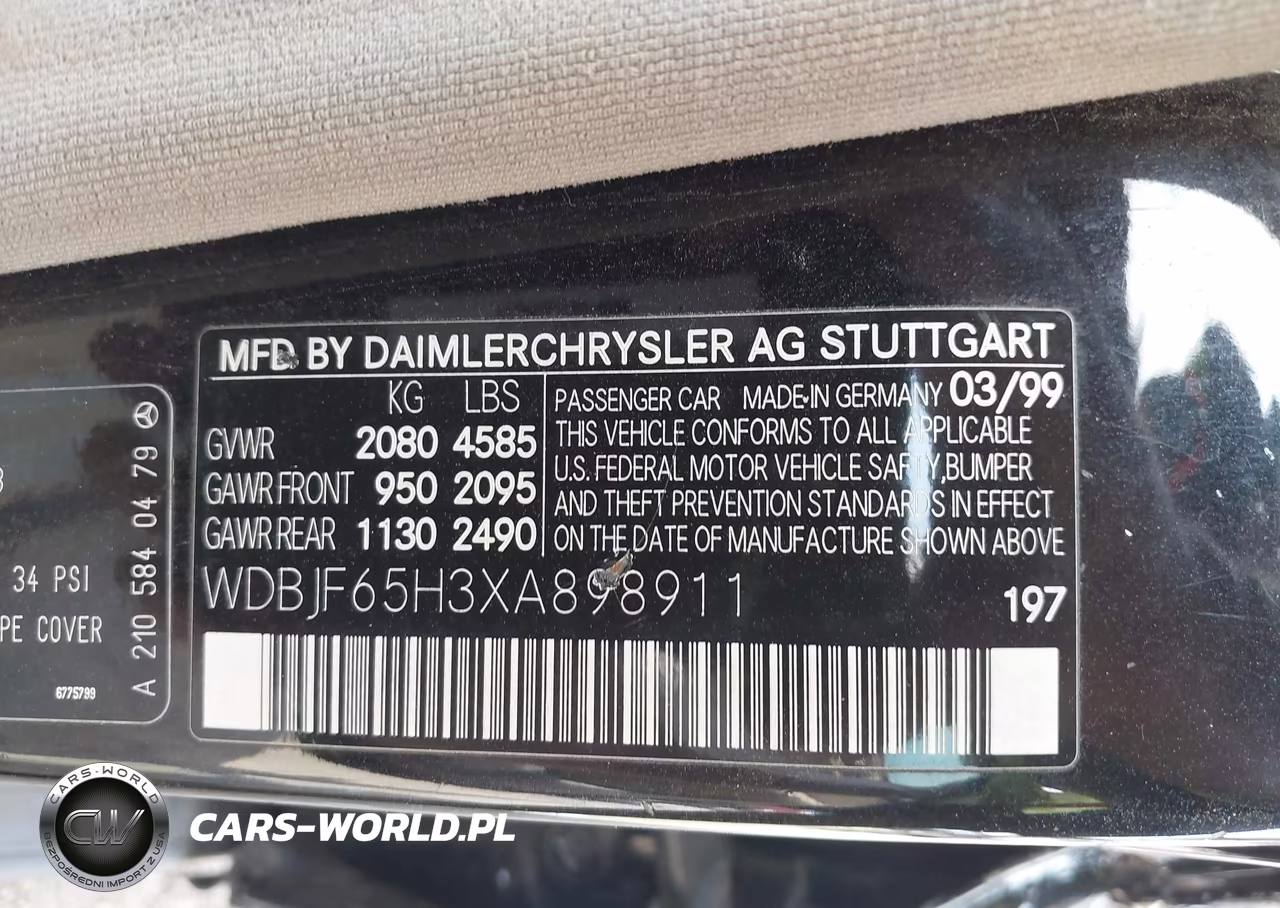 1999 Mercedes-Benz E 320 VIN:WDBJF65H3XA898911 - 9