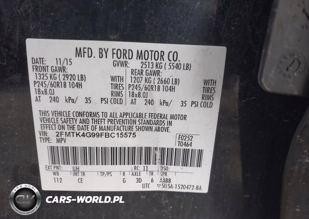2015 Ford Edge Se VIN:2FMTK4G99FBC15575 - 9