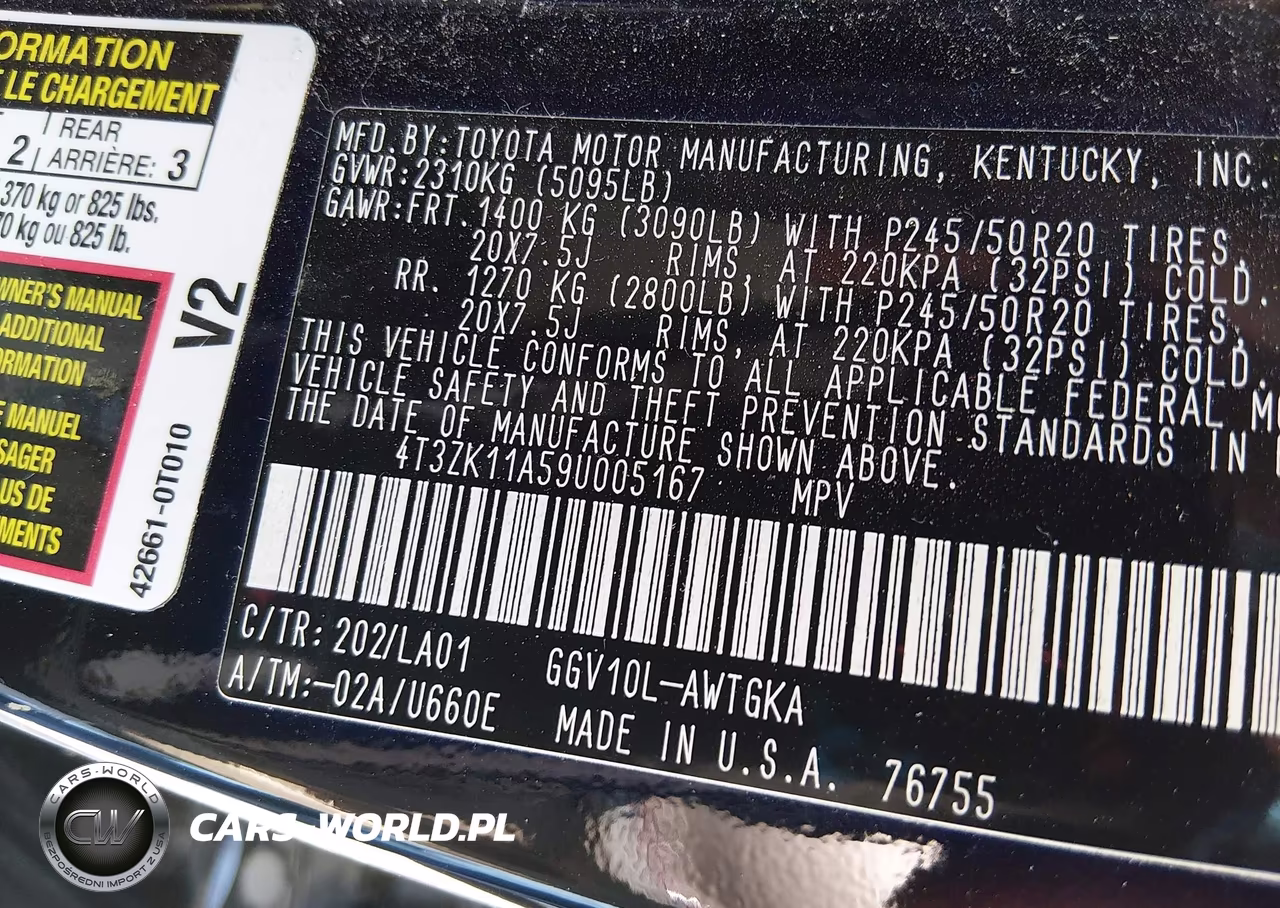 2009 Toyota Venza Base V6 VIN:4T3ZK11A59U005167 - 9