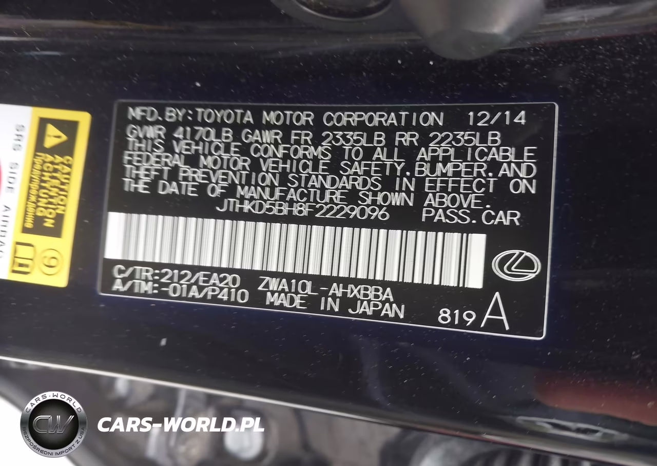 2015 Lexus Ct 200H VIN:JTHKD5BH8F2229096 - 9