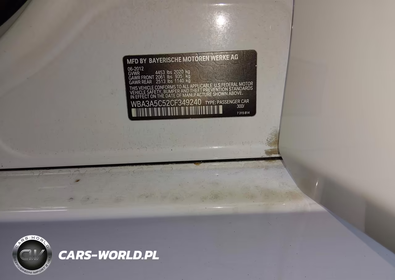 2012 BMW 328I VIN:WBA3A5C52CF349240 - 9