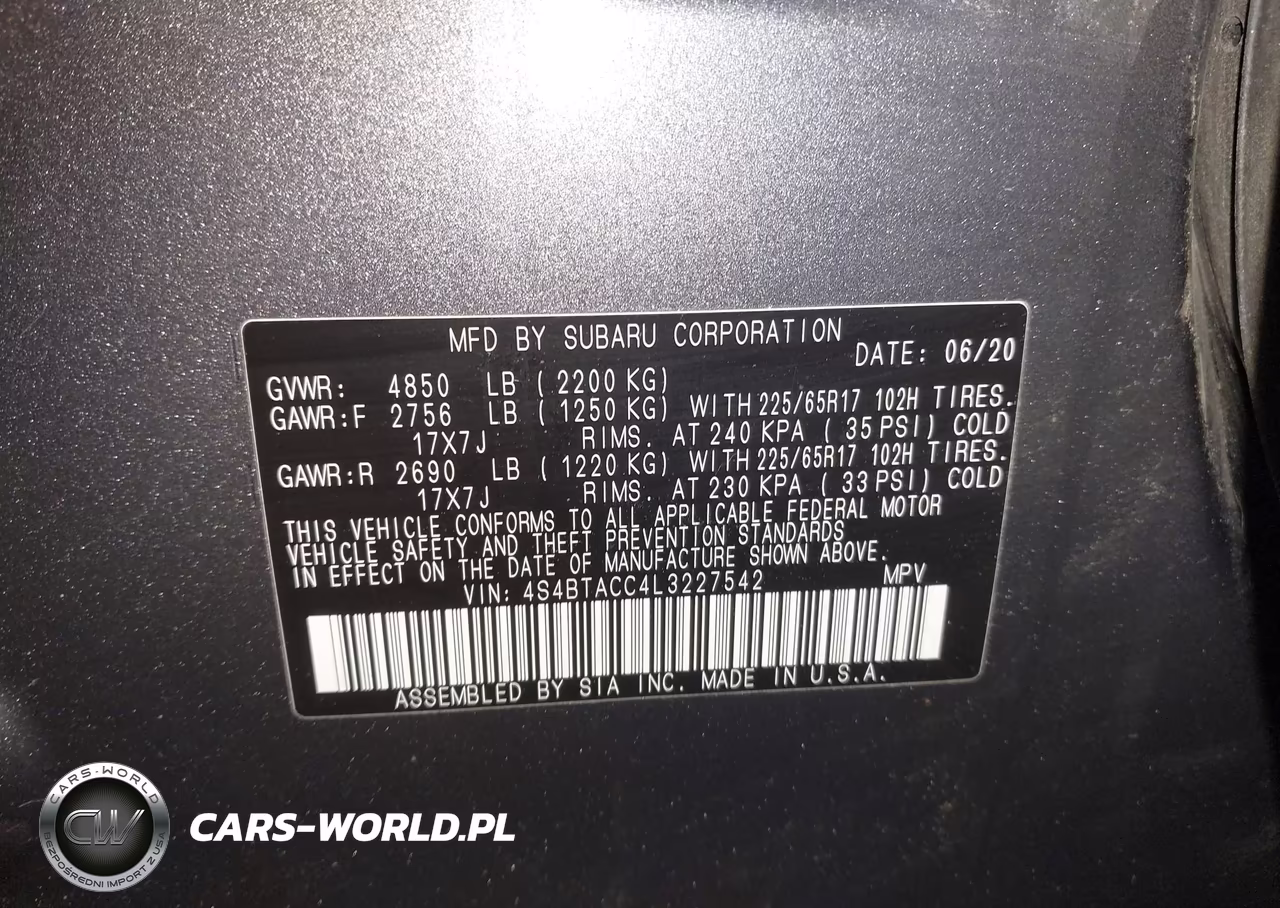 2020 Subaru Outback Premium VIN:4S4BTACC4L3227542 - 9
