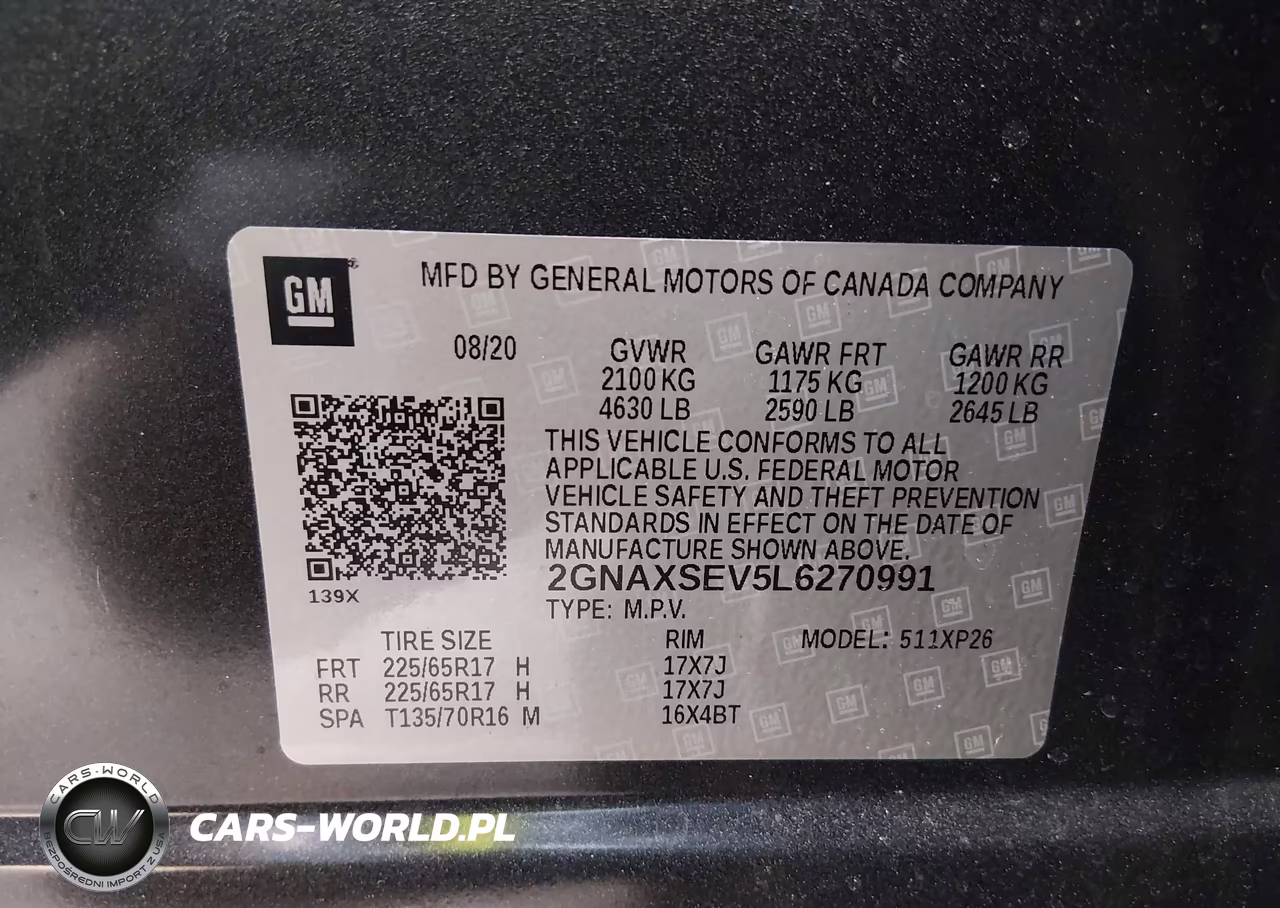 2020 Chevrolet Equinox Awd Ls VIN:2GNAXSEV5L6270991 - 9