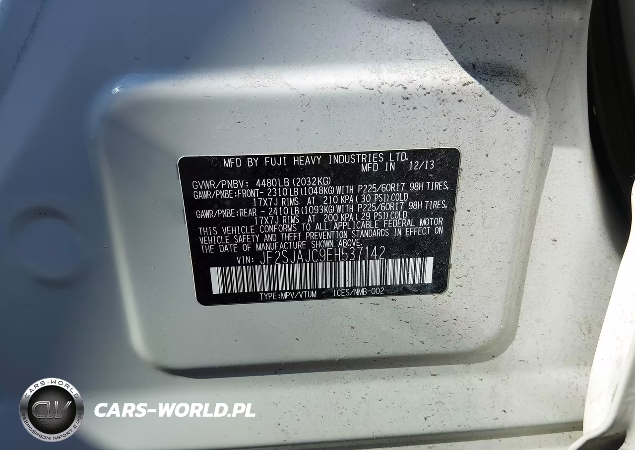 2014 Subaru Forester 2.5I Limited VIN:JF2SJAJC9EH537142 - 9