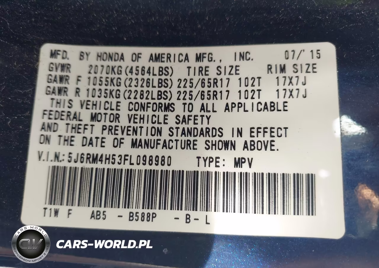2015 Honda Cr-V Ex VIN:5J6RM4H53FL098980 - 9