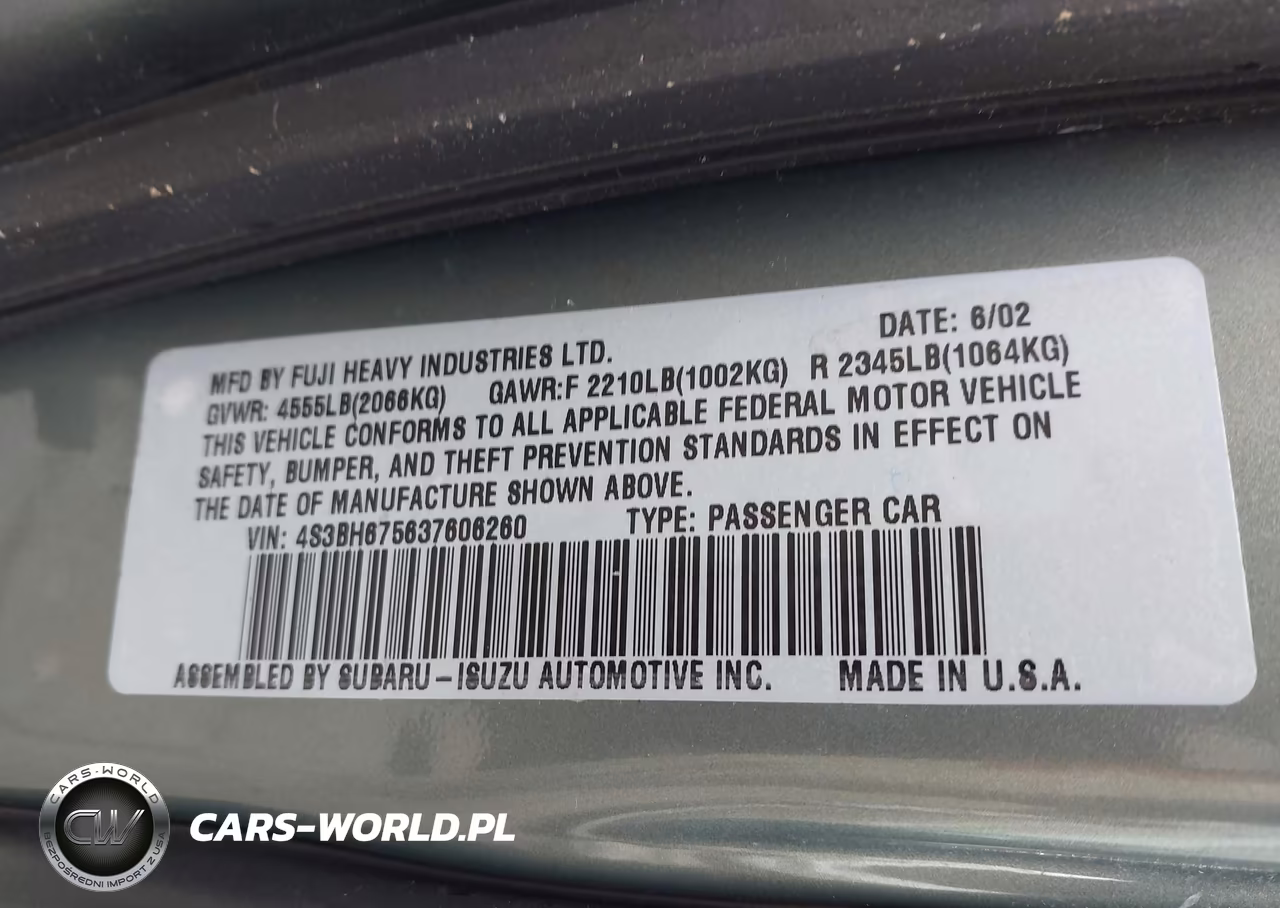 2003 Subaru Legacy Outback VIN:4S3BH675637606260 - 9