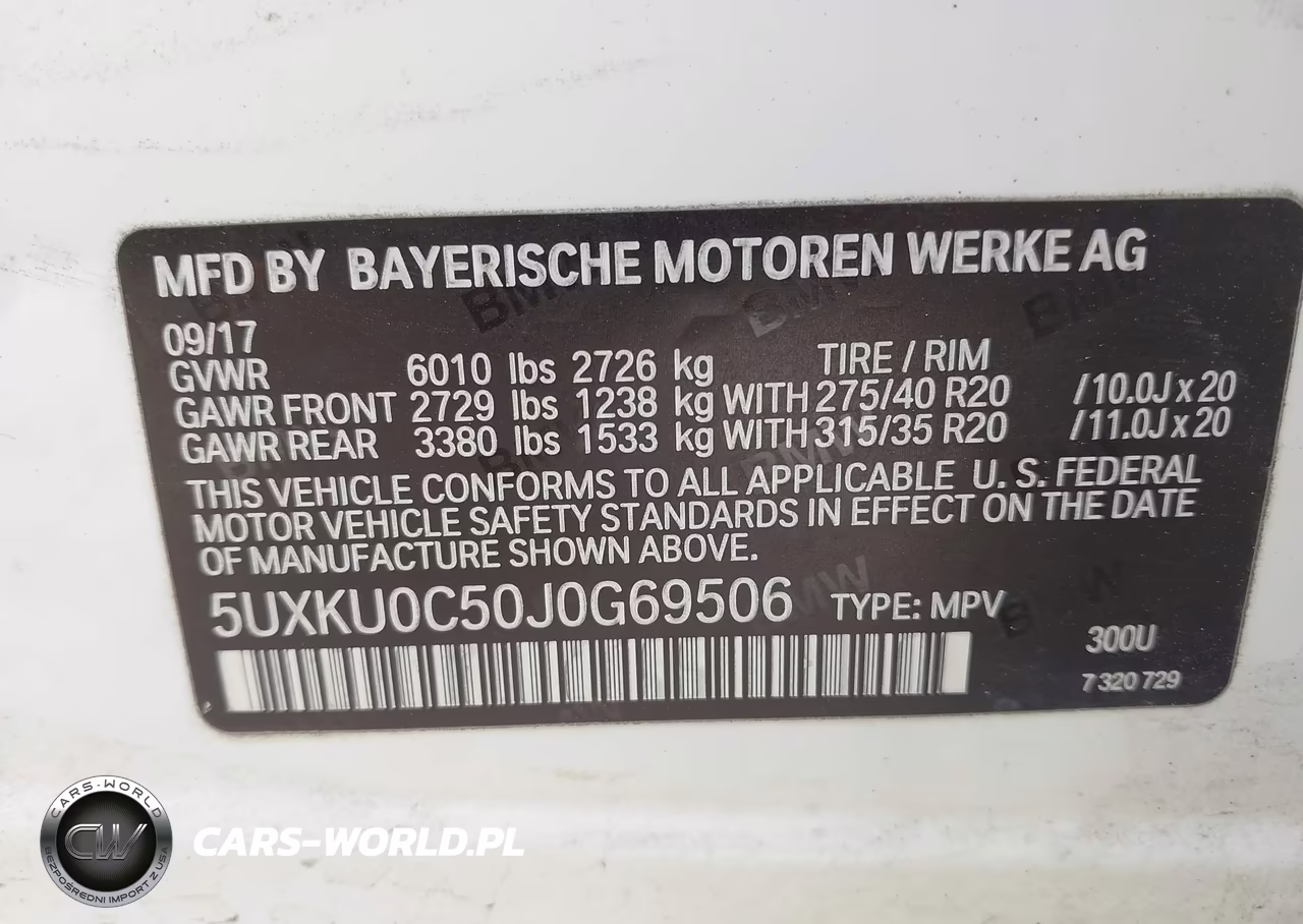 2018 BMW X6 Sdrive35I VIN:5UXKU0C50J0G69506 - 9