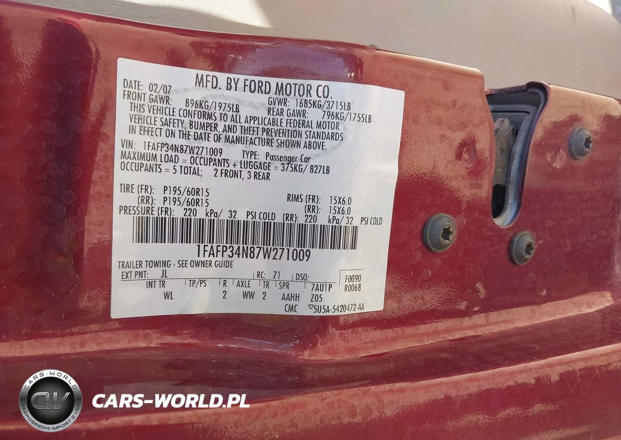 2007 Ford Focus Zx4-S-Se-Ses VIN:1FAFP34N87W271009 - 9
