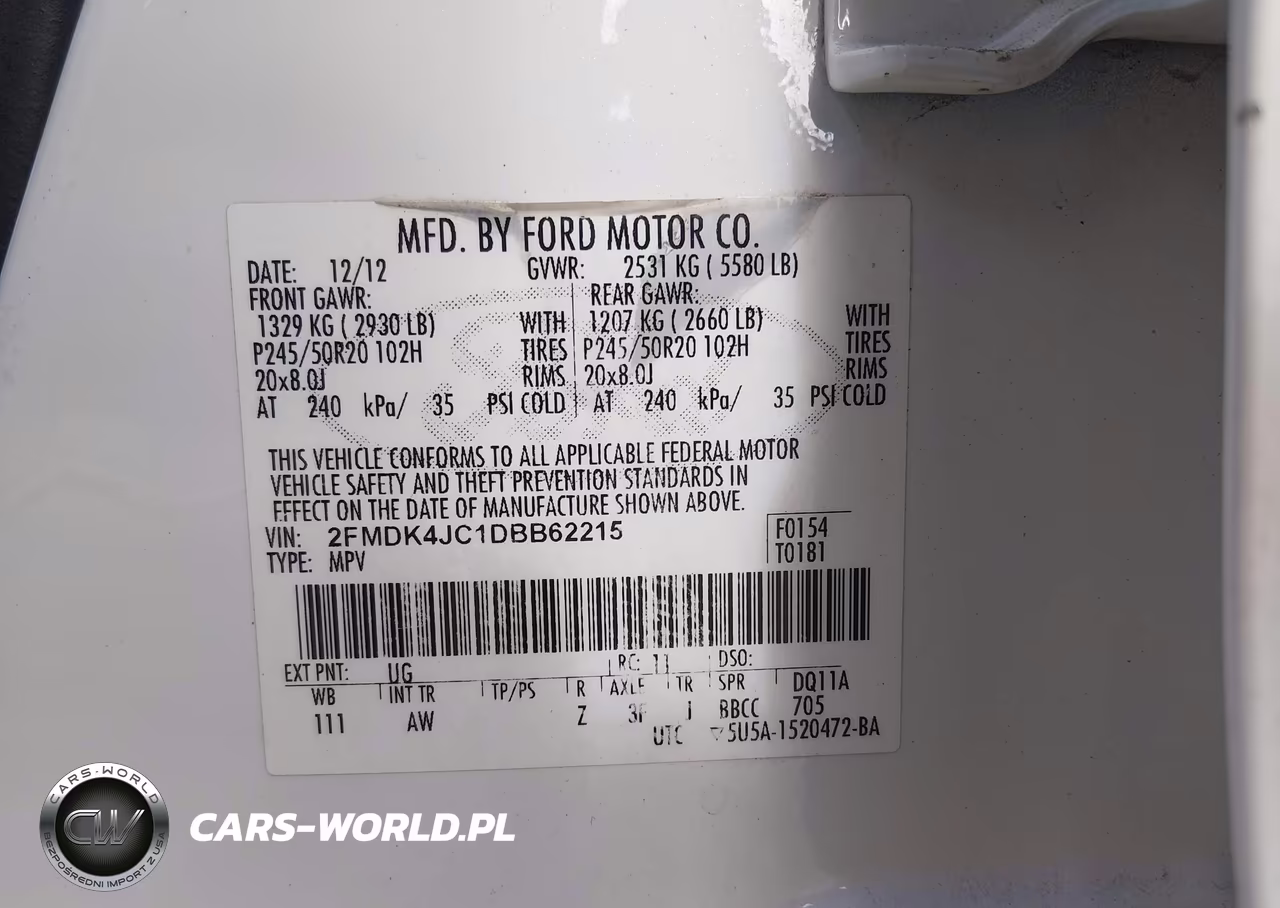 2013 Ford Edge Sel VIN:2FMDK4JC1DBB62215 - 9