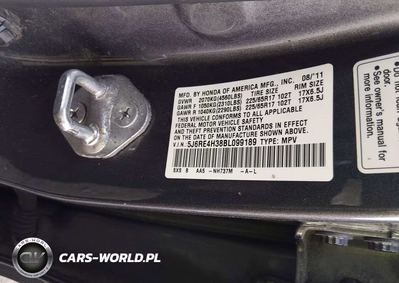 2011 Honda Cr-V Lx VIN:5J6RE4H38BL099189 - 9