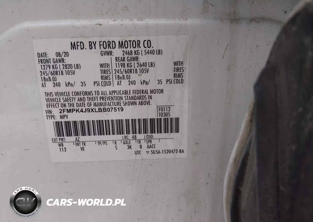 2020 Ford Edge Sel VIN:2FMPK4J9XLBB07519 - 9