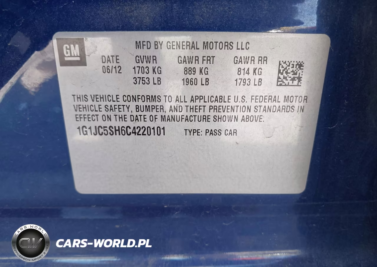 2012 Chevrolet Sonic 2Lt VIN:1G1JC5SH6C4220101 - 9