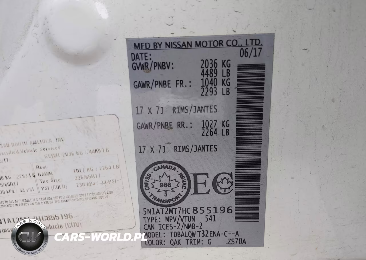 2017 Nissan Rogue S-Sl-Sv VIN:5N1AT2MT7HC855196 - 9