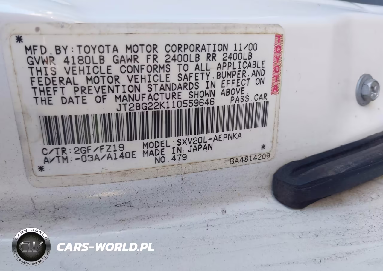 2001 Toyota Camry Le VIN:JT2BG22K110559646 - 8