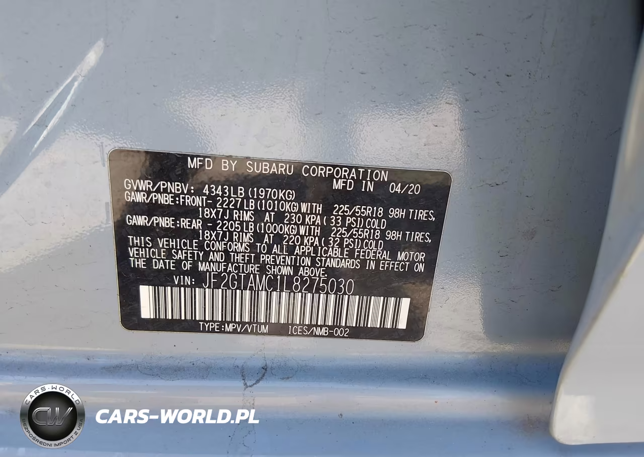 2020 Subaru Crosstrek Limited VIN:JF2GTAMC1L8275030 - 9