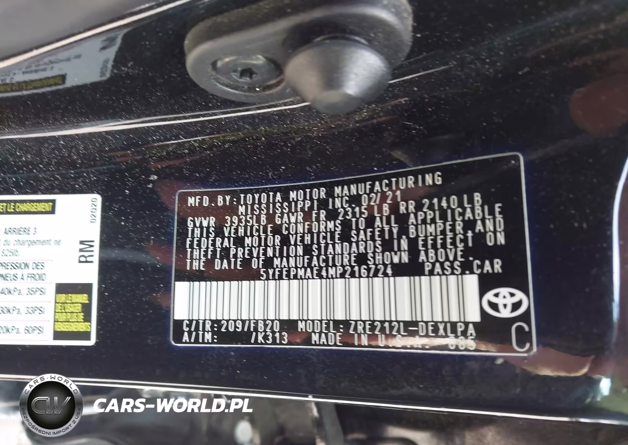 2021 Toyota Corolla Le VIN:5YFEPMAE4MP216724 - 9