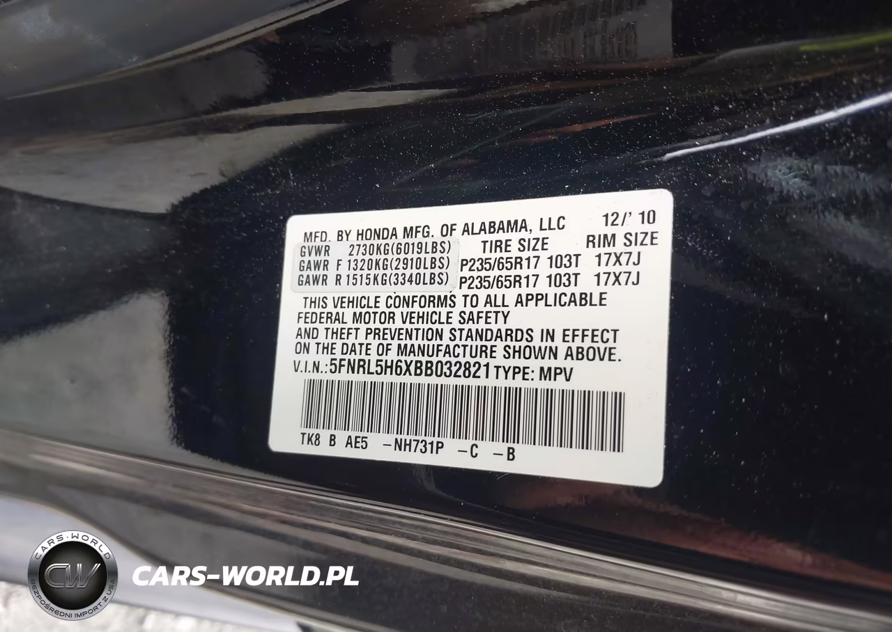 2011 Honda Odyssey Ex-L VIN:5FNRL5H6XBB032821 - 9