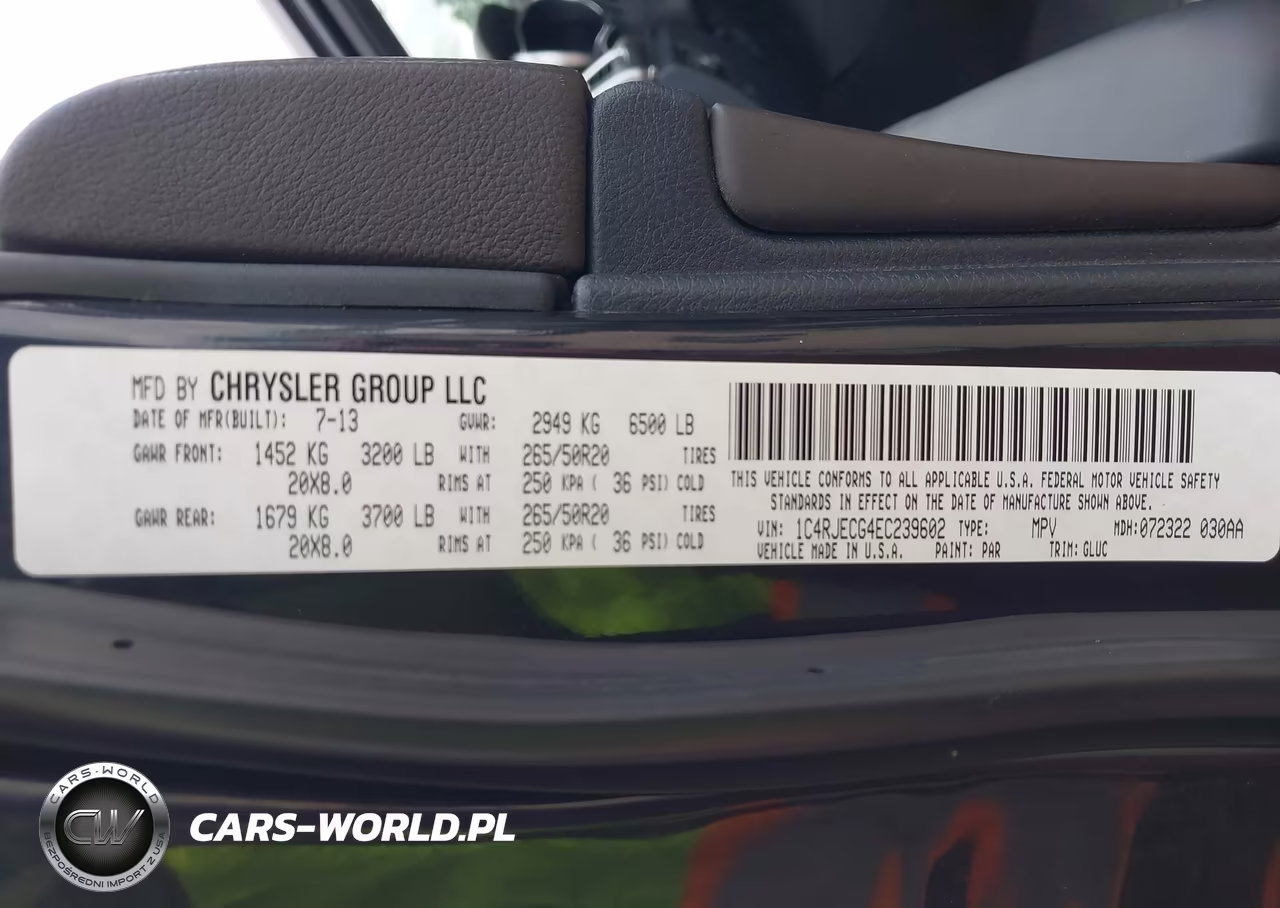 2014 Jeep Grand Cherokee Overland VIN:1C4RJECG4EC239602 - 9