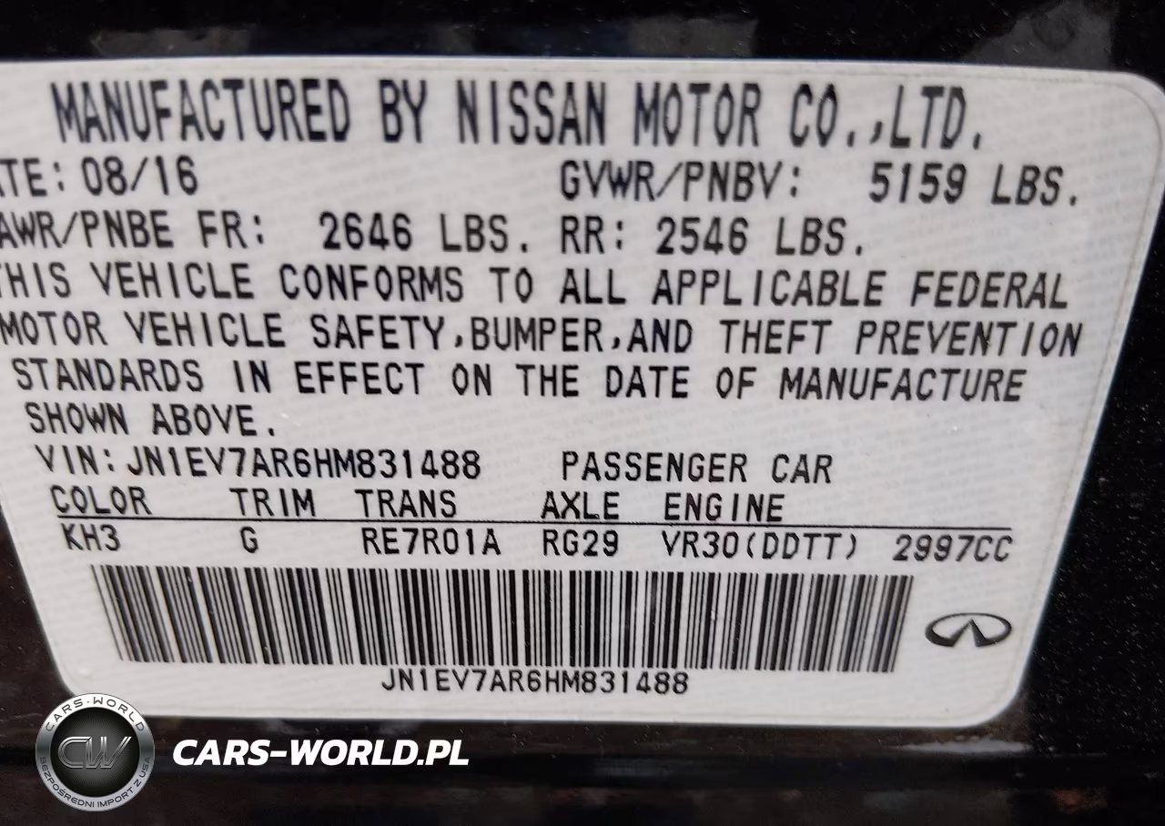 2017 Infiniti Q50 3.0T Sport VIN:JN1EV7AR6HM831488 - 9