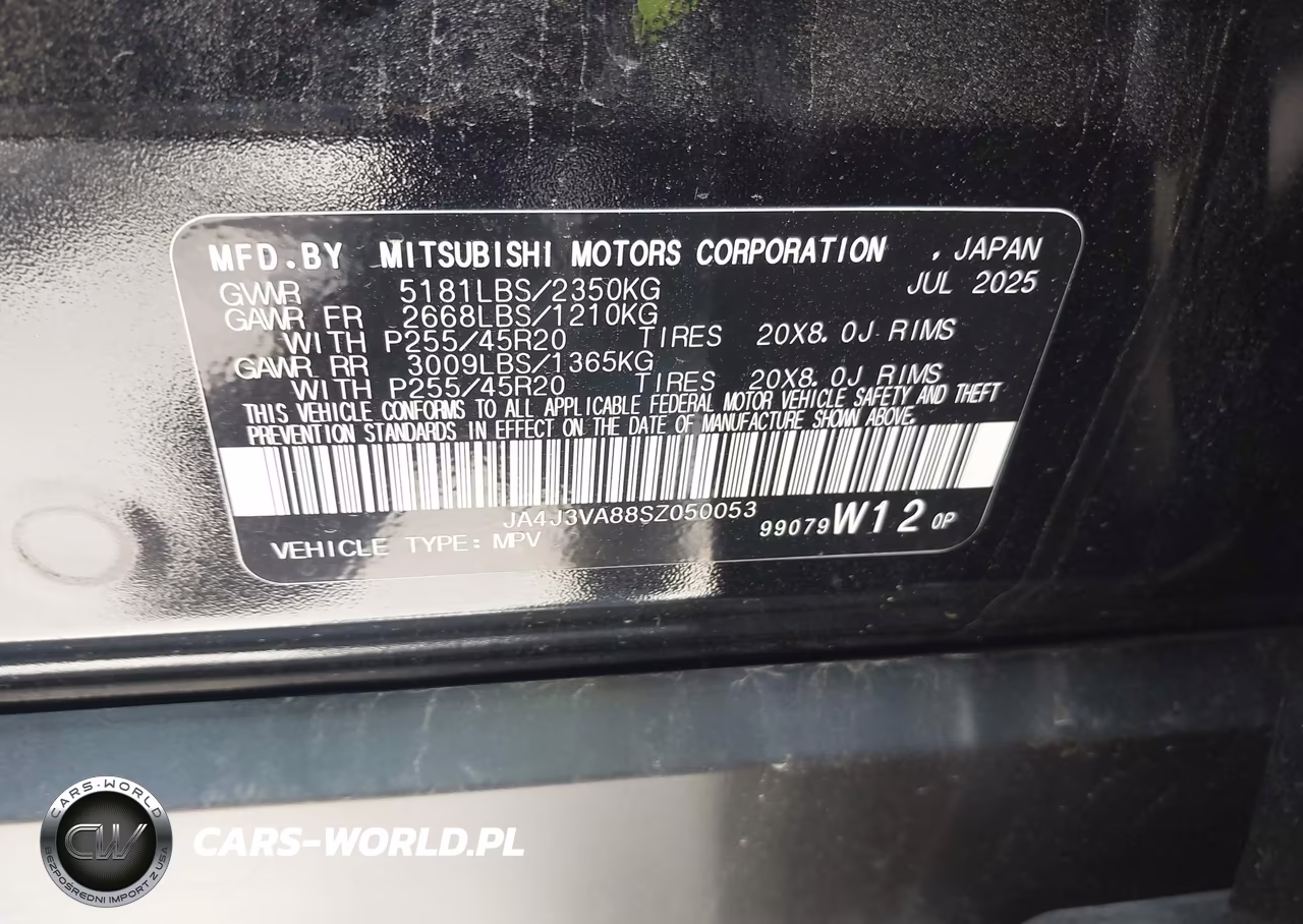 2025 Mitsubishi Outlander Se 2.5 2Wd VIN:JA4J3VA88SZ050053 - 9