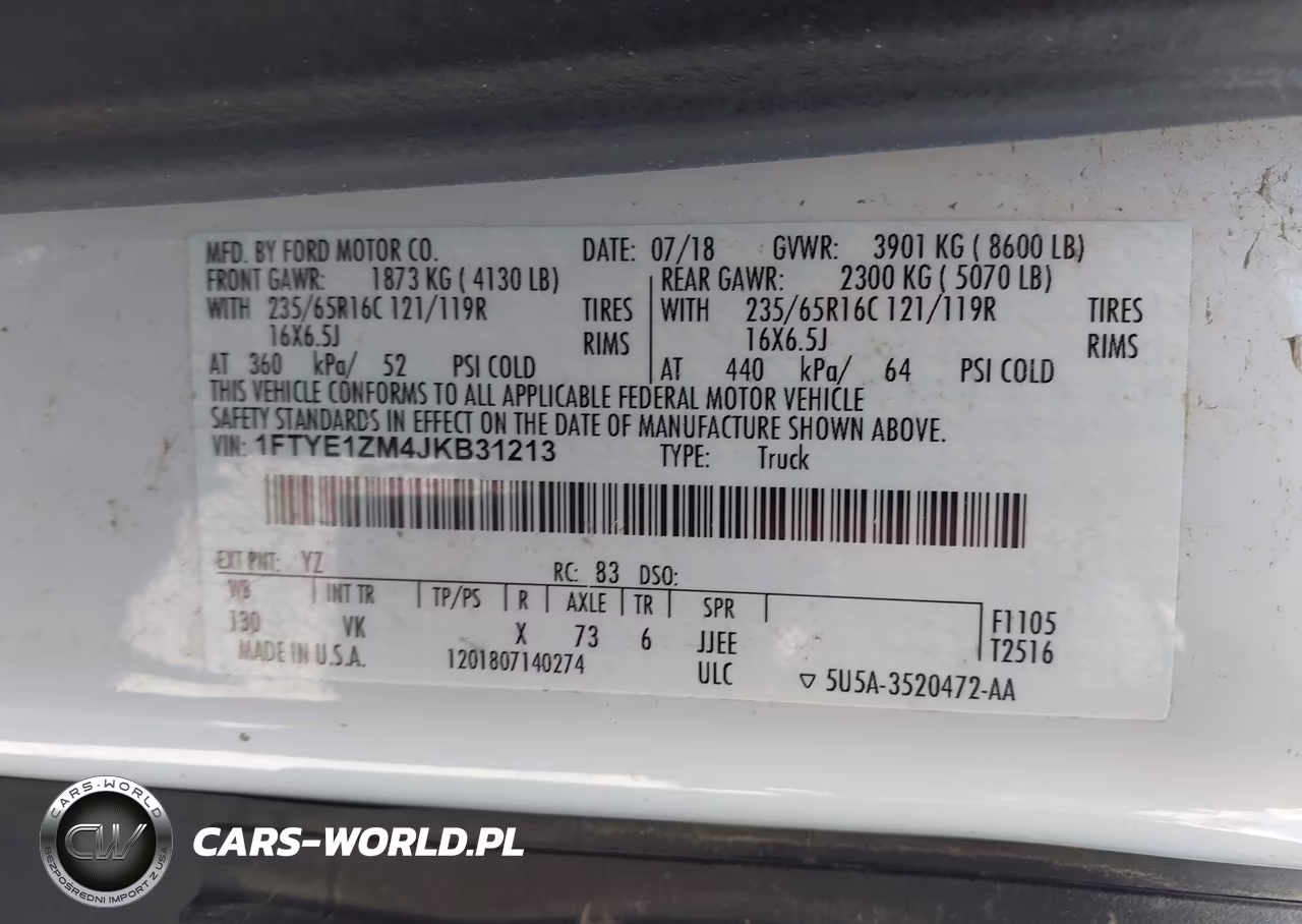 2018 Ford Transit-150 VIN:1FTYE1ZM4JKB31213 - 9