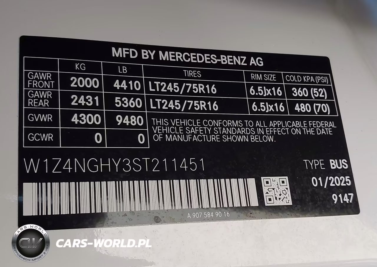 2025 Mercedes-Benz Sprinter 2500 High Roof 4-Cyl Diesel Ho VIN:W1Z4NGHY3ST211451 - 9