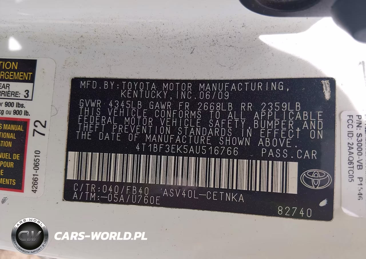2010 Toyota Camry Le VIN:4T1BF3EK5AU516766 - 9