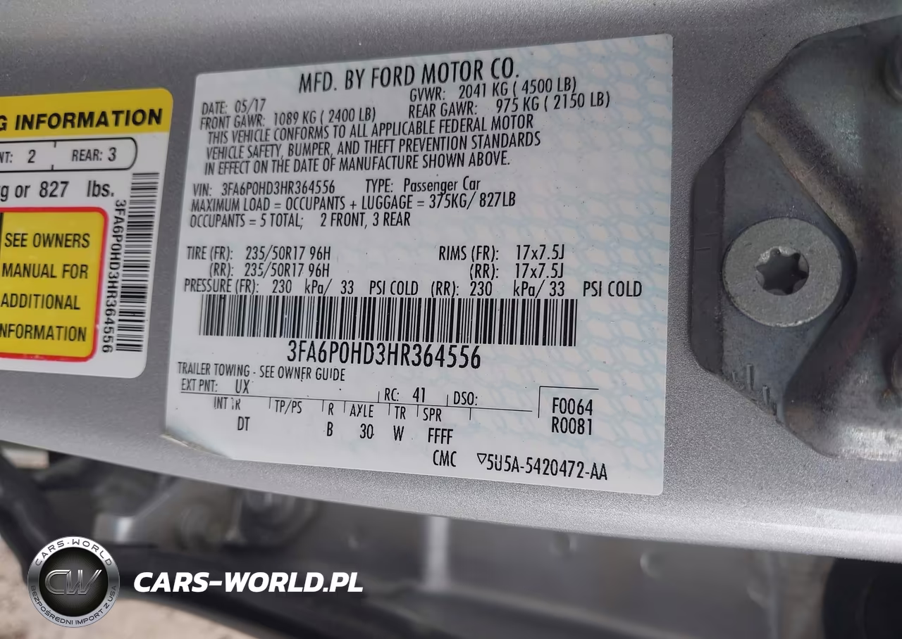 2017 Ford Fusion Se VIN:3FA6P0HD3HR364556 - 9