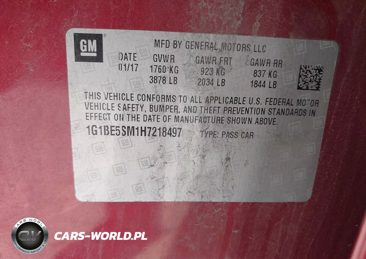 2017 Chevrolet Cruze Lt Auto VIN:1G1BE5SM1H7218497 - 9