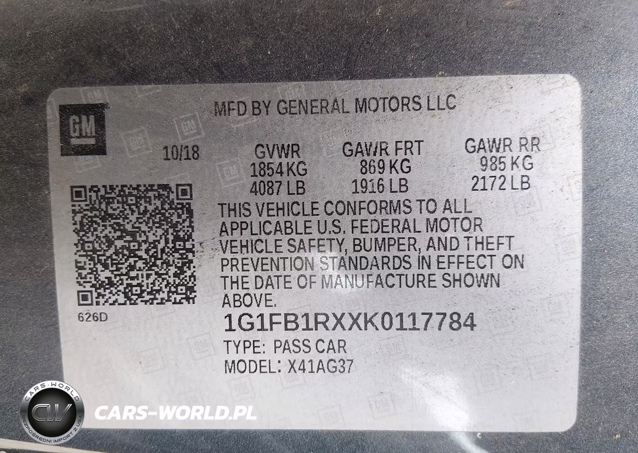 2019 Chevrolet Camaro 1Ls VIN:1G1FB1RXXK0117784 - 9