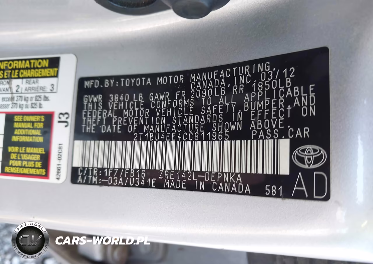 2012 Toyota Corolla Le VIN:2T1BU4EE4CC811965 - 9