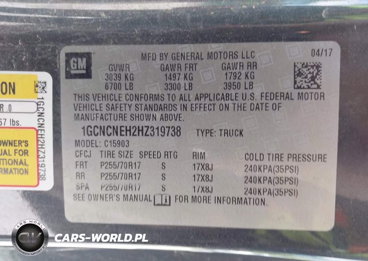 2017 Chevrolet Silverado 1500 Wt VIN:1GCNCNEH2HZ319738 - 9