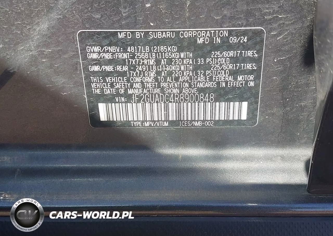2024 Subaru Crosstrek Premium VIN:JF2GUADC4R8900848 - 9