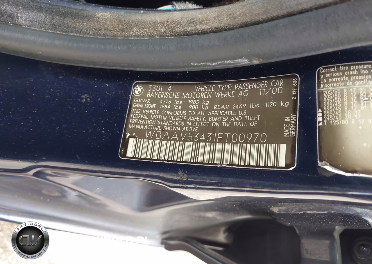2001 BMW 330I VIN:WBAAV53431FT00970 - 9