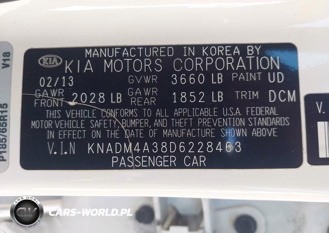 2013 Kia Rio Lx VIN:KNADM4A38D6228463 - 9