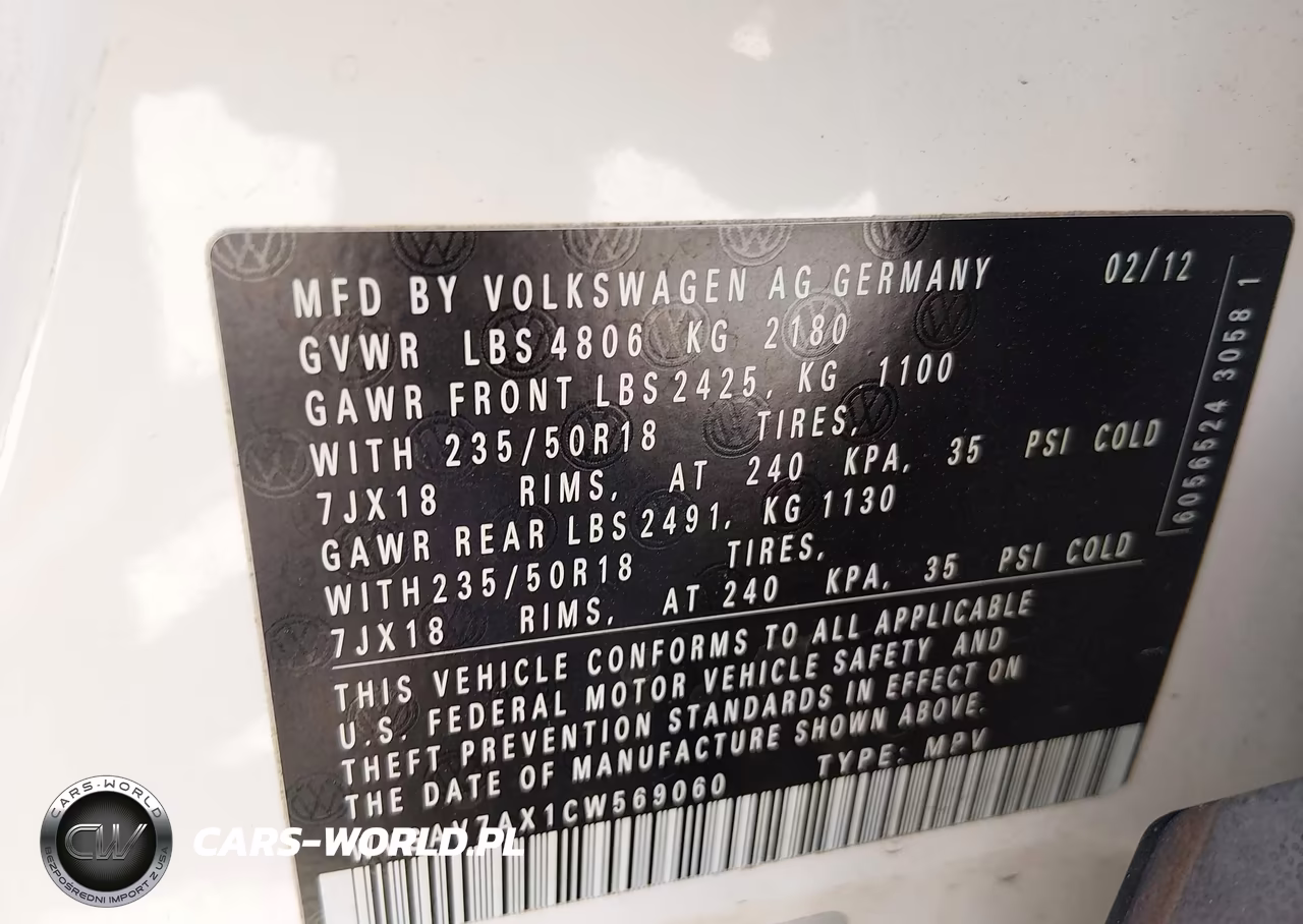 2012 Volkswagen Tiguan Se VIN:WVGAV7AX1CW569060 - 9