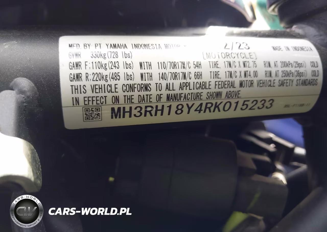 2024 Yamaha Yzfr3 A VIN:MH3RH18Y4RK015233 - 10