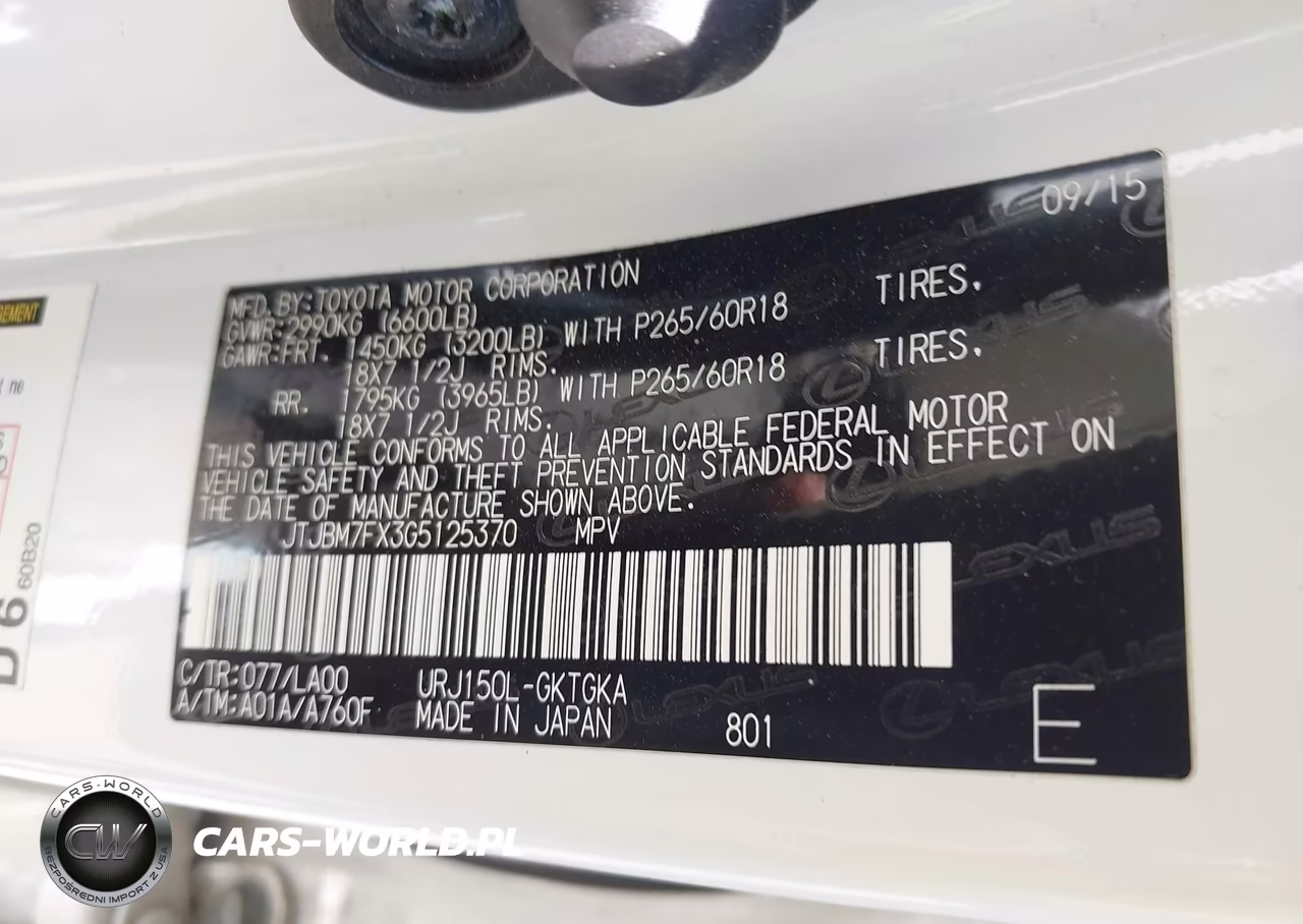 2016 Lexus Gx 460 VIN:JTJBM7FX3G5125370 - 9
