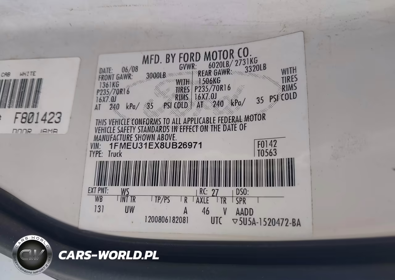 2008 Ford Explorer Sport Trac Xlt VIN:1FMEU31EX8UB26971 - 9